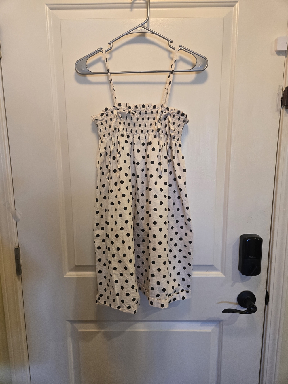 Polka Dot White & Black Strap Dress